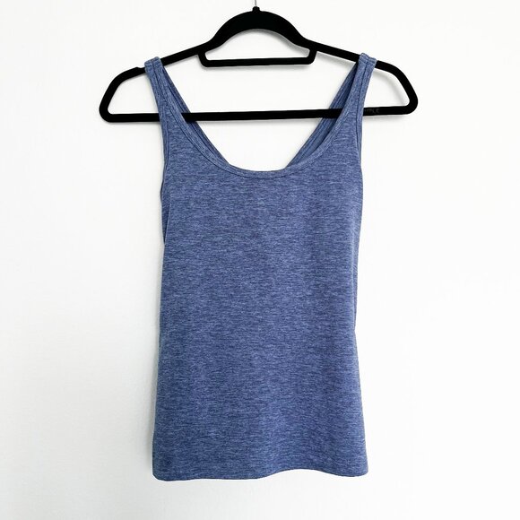 Gap Fit Brushed Tech Jersey Blue Tank Top with Built in bra Medium - Picture 1 of 7